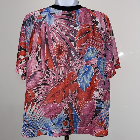 Nike tropical Hawaiian floral mesh top tee - Picture 3 of 6